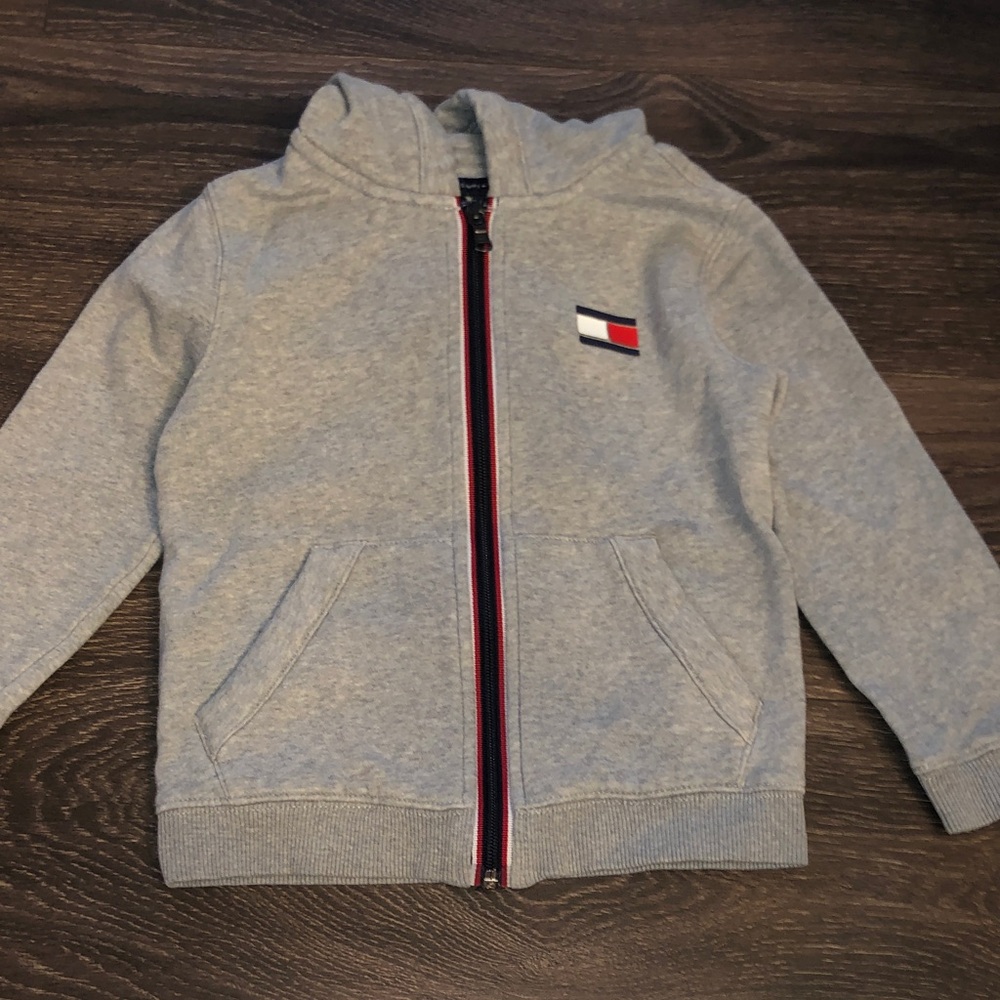 Tommy Hilfiger Kids Light Gray Zip-Up Hoodie